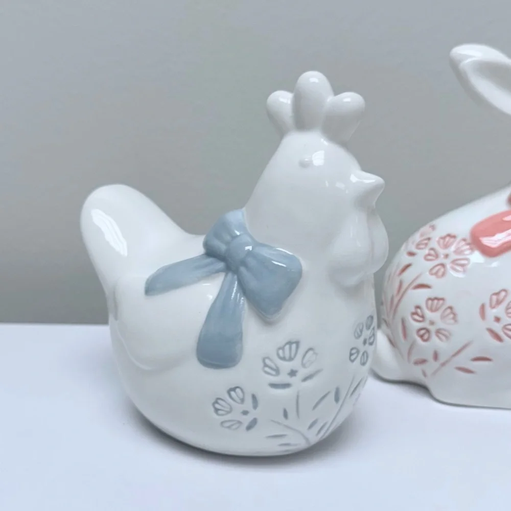 New Full Set of 3 Ceramic Floral Figurals: Duck, Hen, & Bunny from Target 2026